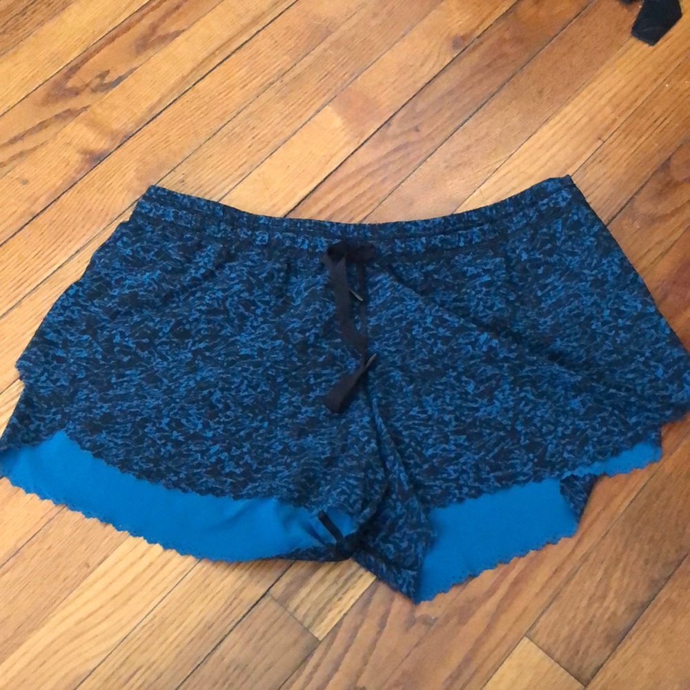 Black and blue patterned Lululemon shorts